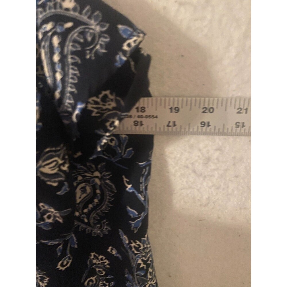 Abercrombie & Fitch Dress Womens sz L Blue Floral Chiffon - Picture 7 of 9